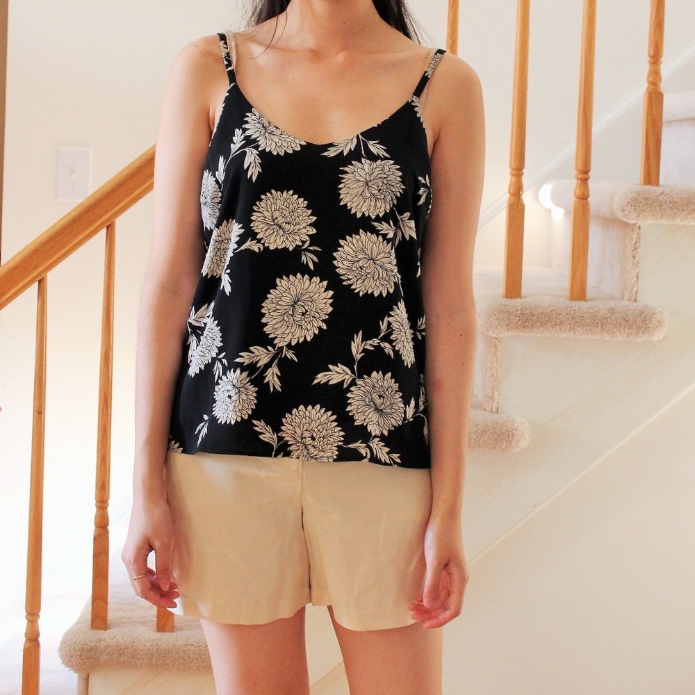 Navy Blue Floral Tank